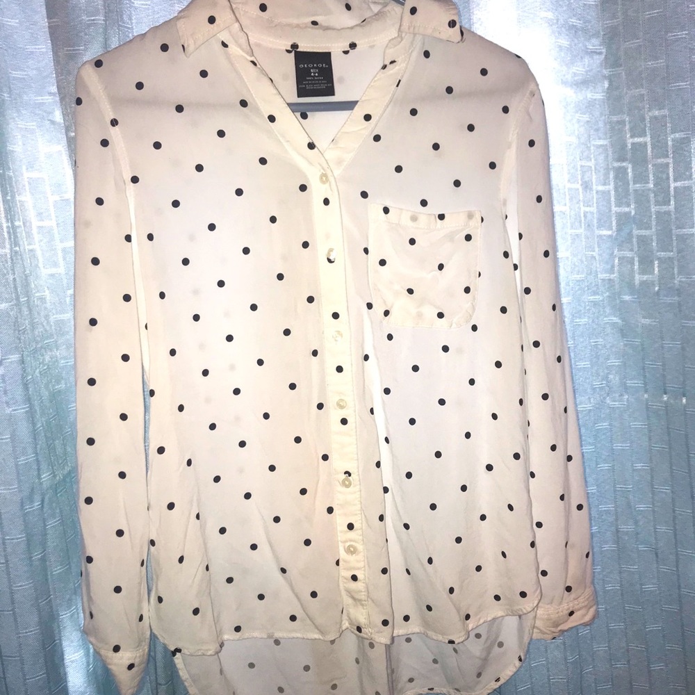 Polka dot long sleeve button down